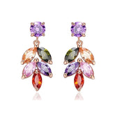 Crystal Muted Multi Coloured Crystal Dangle Earrings